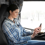Professional Driver Using the TruckSmart mobile app